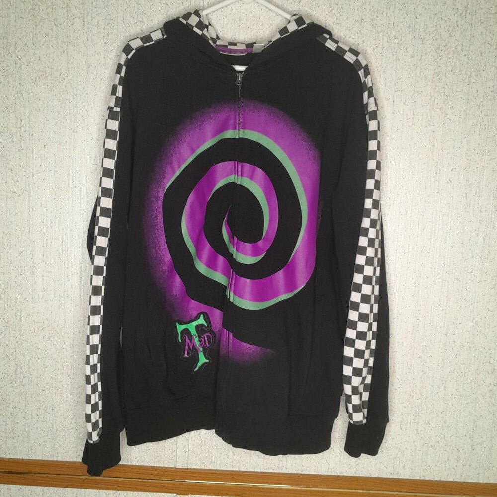 Disney Parks Exclusive Mad T Party Zip-Up Hoodie Jacket Alice in Wonderland L